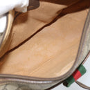 GUCCI GG Supreme Web Sherry Line Bag PVC Beige Gold 89 02 032 Auth 184796-11