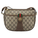 GUCCI GG Supreme Web Sherry Line Bag PVC Beige Gold 89 02 032 Auth 184796-13