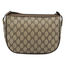 GUCCI GG Supreme Web Sherry Line Bag PVC Beige Gold 89 02 032 Auth 184796-2