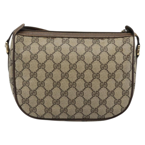 GUCCI GG Supreme Web Sherry Line Bag PVC Beige Gold 89 02 032 Auth 184796