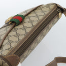 GUCCI GG Supreme Web Sherry Line Bag PVC Beige Gold 89 02 032 Auth 184796-6