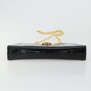 Salvatore Ferragamo Gancini Chain Bag Patent leather Black Gold Auth 184797-6