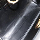 Salvatore Ferragamo Gancini Chain Bag Patent leather Black Gold Auth 184797-10