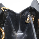 Salvatore Ferragamo Gancini Chain Bag Patent leather Black Gold Auth 184797-20