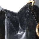 Salvatore Ferragamo Gancini Chain Bag Patent leather Black Gold Auth 184797-21