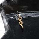Salvatore Ferragamo Gancini Chain Bag Patent leather Black Gold Auth 184797-22