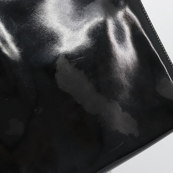 Salvatore Ferragamo Gancini Chain Bag Patent leather Black Gold Auth 184797