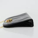 Salvatore Ferragamo Gancini Chain Bag Patent leather Black Gold Auth 184797-5
