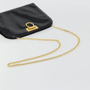 Salvatore Ferragamo Gancini Chain Bag Patent leather Black Gold Auth 184797-8