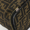 FENDI Zucca Canvas Vanity Pouch Black Brown Auth 184799-9