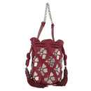 Chloe Chain Shoulder Bag Leather Wine Red Silver Auth 184801M-1