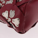 Chloe Chain Shoulder Bag Leather Wine Red Silver Auth 184801M-9
