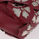 Chloe Chain Shoulder Bag Leather Wine Red Silver Auth 184801M-14