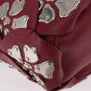 Chloe Chain Shoulder Bag Leather Wine Red Silver Auth 184801M-15
