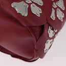 Chloe Chain Shoulder Bag Leather Wine Red Silver Auth 184801M-16