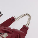 Chloe Chain Shoulder Bag Leather Wine Red Silver Auth 184801M-8
