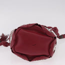 Chloe Chain Shoulder Bag Leather Wine Red Silver Auth 184801M-5
