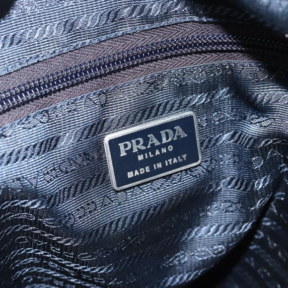 PRADA Shoulder Bag Nylon Blue Silver Auth 184803
