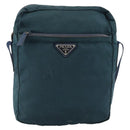 PRADA Shoulder Bag Nylon Blue Silver Auth 184803-13