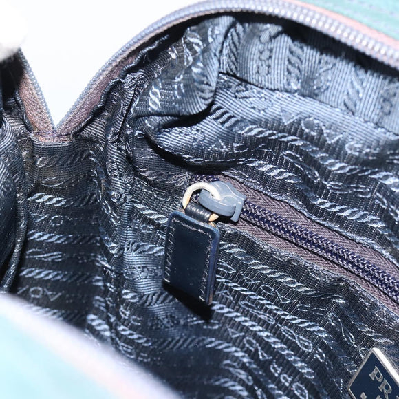 PRADA Shoulder Bag Nylon Blue Silver Auth 184803