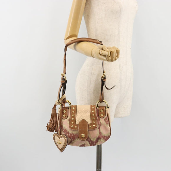 Vivienne Westwood Shoulder Bag Canvas Pink Gold Auth 184804A