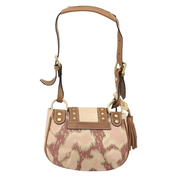 Vivienne Westwood Shoulder Bag Canvas Pink Gold Auth 184804A