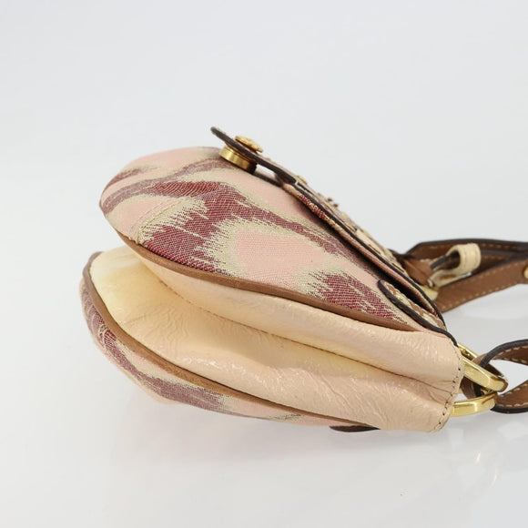 Vivienne Westwood Shoulder Bag Canvas Pink Gold Auth 184804A