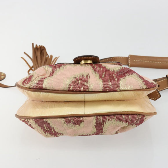 Vivienne Westwood Shoulder Bag Canvas Pink Gold Auth 184804A