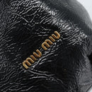 Miu Miu Tote Bag Patent leather Navy Gold Auth 184812A-10