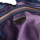 Miu Miu Tote Bag Patent leather Navy Gold Auth 184812A-17