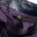 Miu Miu Tote Bag Patent leather Navy Gold Auth 184812A-20