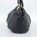Miu Miu Tote Bag Patent leather Navy Gold Auth 184812A-4