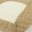 PRADA Shoulder Bag Raffia Beige Gold Auth 184813A-15