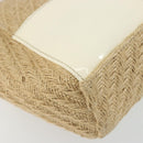 PRADA Shoulder Bag Raffia Beige Gold Auth 184813A-16