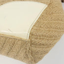 PRADA Shoulder Bag Raffia Beige Gold Auth 184813A-17