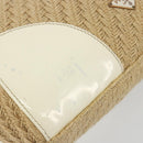 PRADA Shoulder Bag Raffia Beige Gold Auth 184813A-8