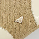 PRADA Shoulder Bag Raffia Beige Gold Auth 184813A-19