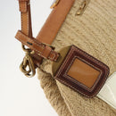 PRADA Shoulder Bag Raffia Beige Gold Auth 184813A-9