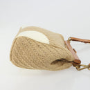 PRADA Shoulder Bag Raffia Beige Gold Auth 184813A-3