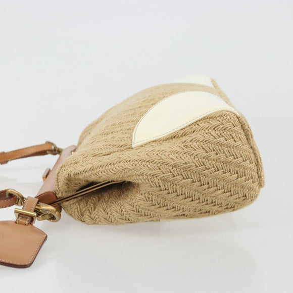 PRADA Umhängetasche Bast Beige Gold Original 184813A
