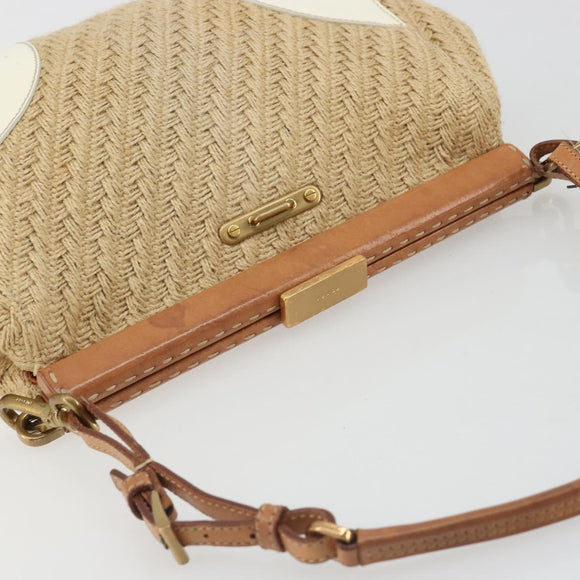 PRADA Umhängetasche Bast Beige Gold Original 184813A