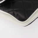 CHANEL Chain Matelasse Shoulder Bag Lamb Skin Black Silver CC Auth 184814SAV-15