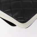 CHANEL Chain Matelasse Shoulder Bag Lamb Skin Black Silver CC Auth 184814SAV-17
