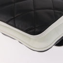 CHANEL Chain Matelasse Shoulder Bag Lamb Skin Black Silver CC Auth 184814SAV-18