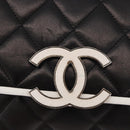 CHANEL Chain Matelasse Shoulder Bag Lamb Skin Black Silver CC Auth 184814SAV-19
