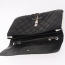 CHANEL Chain Matelasse Shoulder Bag Lamb Skin Black Silver CC Auth 184814SAV-8