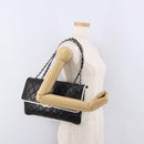 CHANEL Chain Matelasse Shoulder Bag Lamb Skin Black Silver CC Auth 184814SAV-25