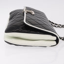 CHANEL Chain Matelasse Shoulder Bag Lamb Skin Black Silver CC Auth 184814SAV-3