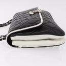 CHANEL Chain Matelasse Shoulder Bag Lamb Skin Black Silver CC Auth 184814SAV-4