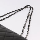CHANEL Chain Matelasse Shoulder Bag Lamb Skin Black Silver CC Auth 184814SAV-14